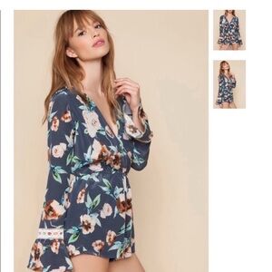 Stone Cold Fox Cosmo blue floral silk romper